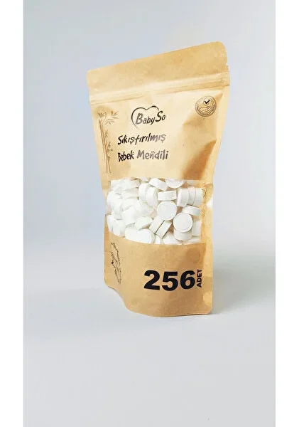 BABYSO Sıkıştırılmış Pamuk (256'lı) Taşıma Tüpü Hediyeli