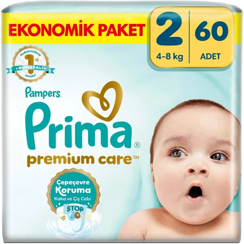 PRIMA Premium Care Bebek Bezi Belbantlı (2) (60'lı)