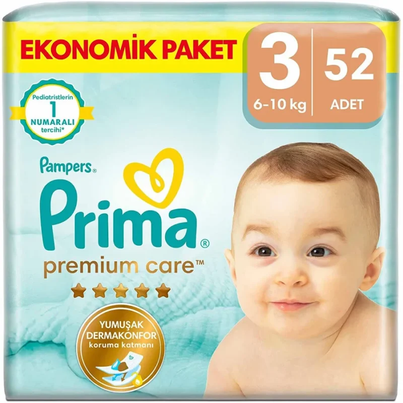 PRIMA Premium Care Bebek Bezi Belbantlı (3) (52'li)